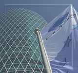 EIOPA's flag flapping in front of Westhafen Tower