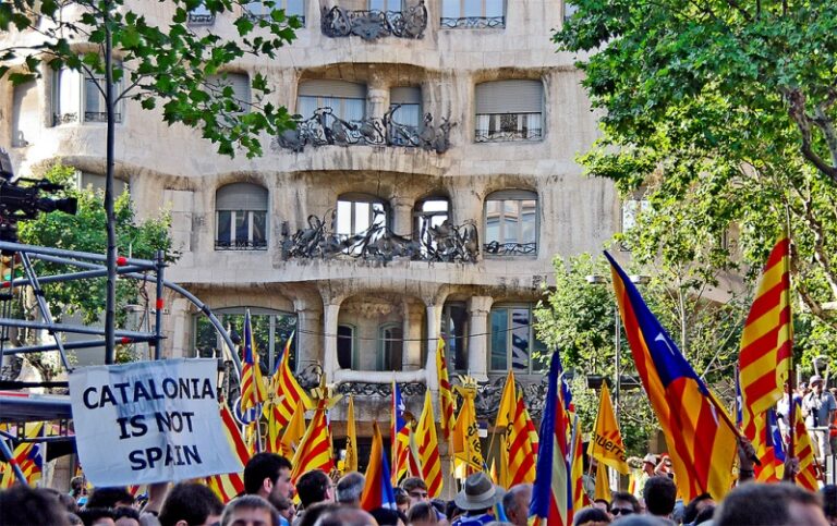 Catalonian protesting for independence