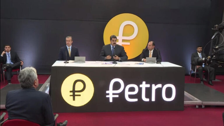 Venezuela President Nicolas Maduro launching the Petro cryptocurrency